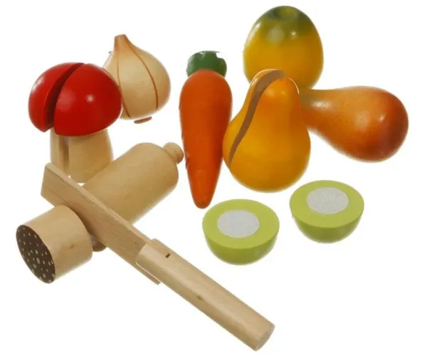 Frugt og grønt i træ med velcro FSCÂ®